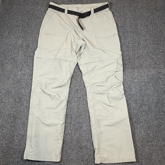 EMS Women's Size 12 Reg Khaki Nylon Camp Cargo Zip-Off Hiking Pants - Picture 1 of 11